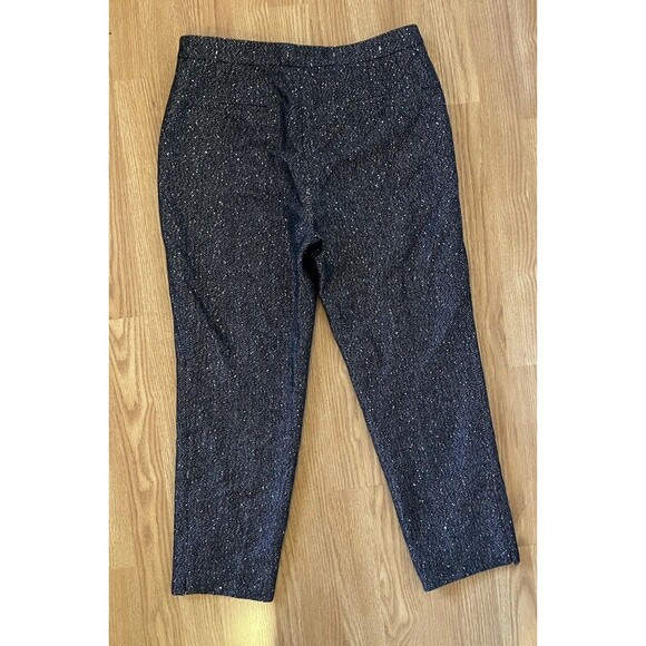 J Crew Gray Silver Sequin Wool Blend Cropped Martie Pant Size 8 - Picture 4 of 10